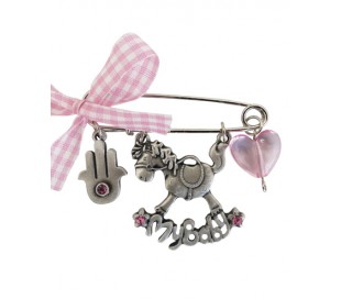 A baby carriage pin design rocking horse