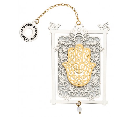 wall hanging Hamsa  lace within a frame