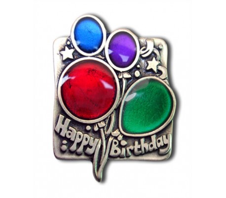 Colorful balloons Magnet antique silver plated
